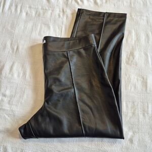 Loft women's size XXL faux leather pull on pants, stretch fabric, EUC